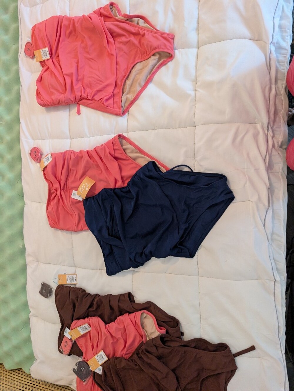 NEW Kona Sol Swimsuit Tummy Conrol. S m l Coral, Blue Or Brown.With Tag +Straps
